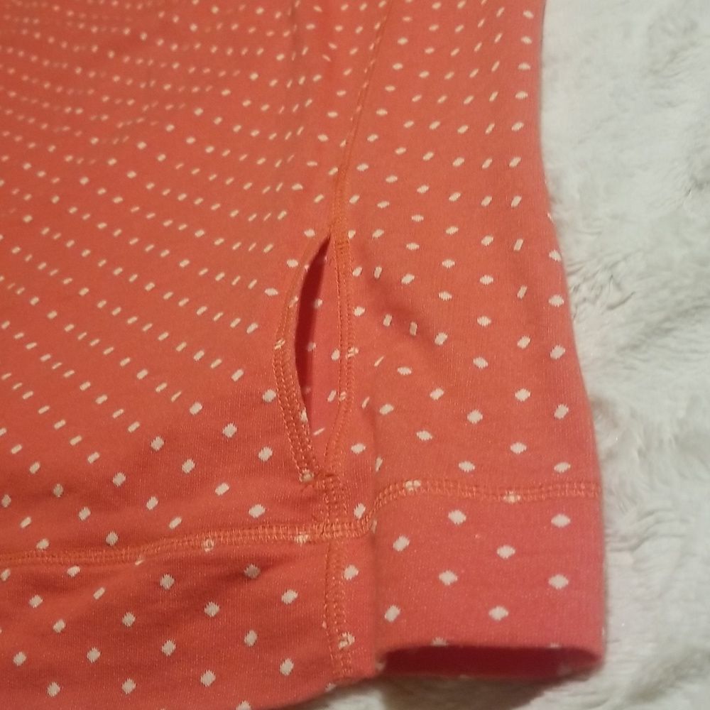 Talbots Top Womens Size Large Pink Polka Dot Quarter Zip Pullover - Picture 7 of 8